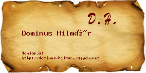 Dominus Hilmár névjegykártya
